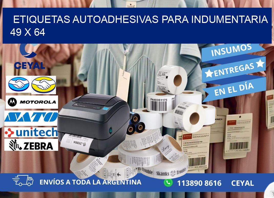 ETIQUETAS AUTOADHESIVAS PARA INDUMENTARIA 49 x 64