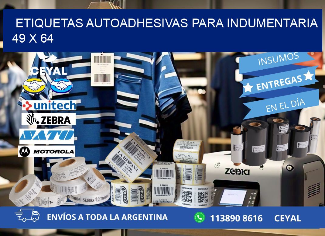 ETIQUETAS AUTOADHESIVAS PARA INDUMENTARIA 49 x 64