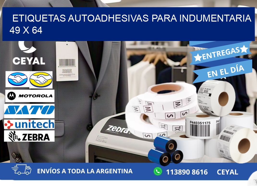 ETIQUETAS AUTOADHESIVAS PARA INDUMENTARIA 49 x 64