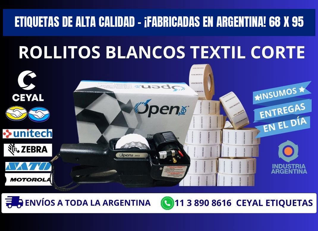 ETIQUETAS DE ALTA CALIDAD – ¡FABRICADAS EN ARGENTINA! 68 x 95