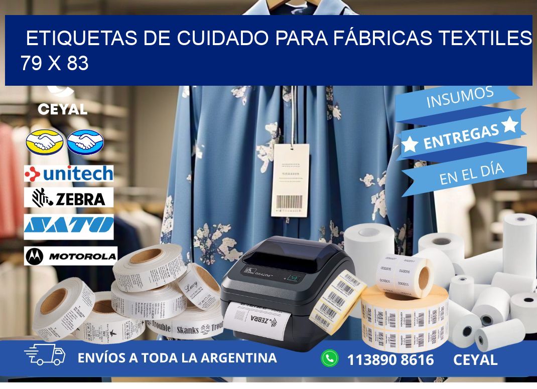 ETIQUETAS DE CUIDADO PARA FÁBRICAS TEXTILES 79 x 83