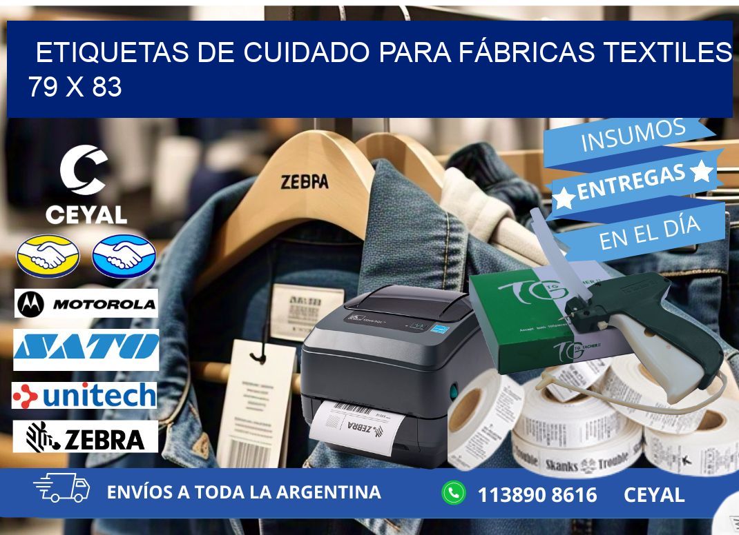 ETIQUETAS DE CUIDADO PARA FÁBRICAS TEXTILES 79 x 83
