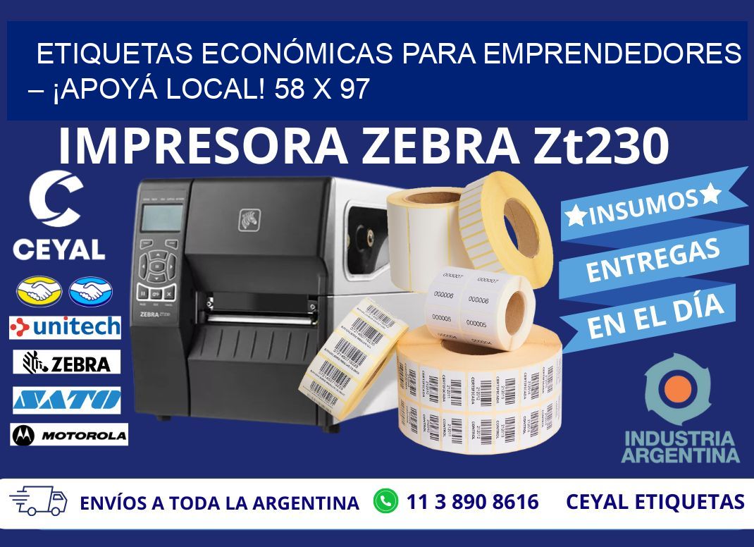 ETIQUETAS ECONÓMICAS PARA EMPRENDEDORES – ¡APOYÁ LOCAL! 58 x 97