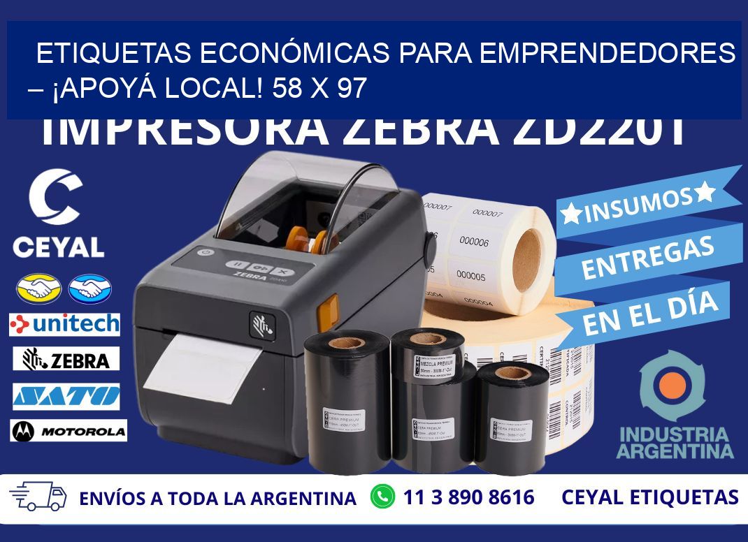 ETIQUETAS ECONÓMICAS PARA EMPRENDEDORES – ¡APOYÁ LOCAL! 58 x 97