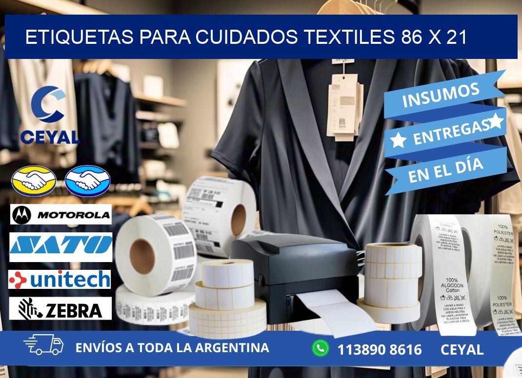 ETIQUETAS PARA CUIDADOS TEXTILES 86 x 21