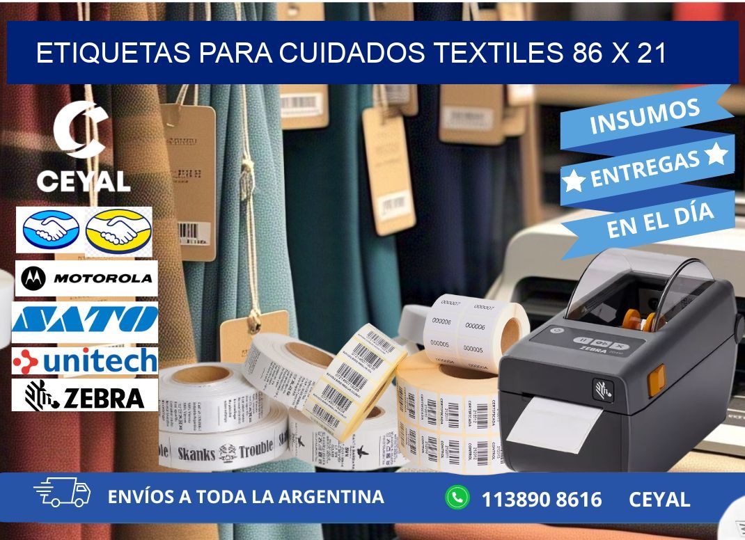 ETIQUETAS PARA CUIDADOS TEXTILES 86 x 21