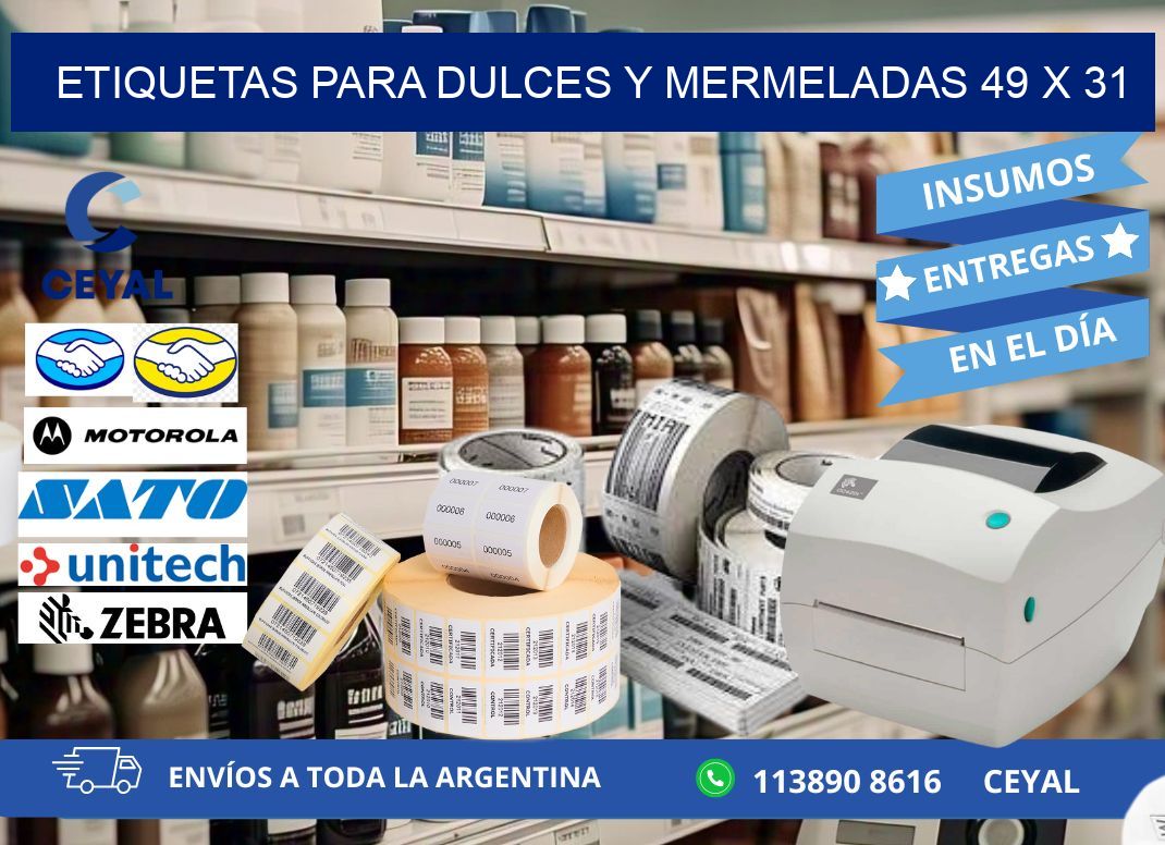 ETIQUETAS PARA DULCES Y MERMELADAS 49 x 31