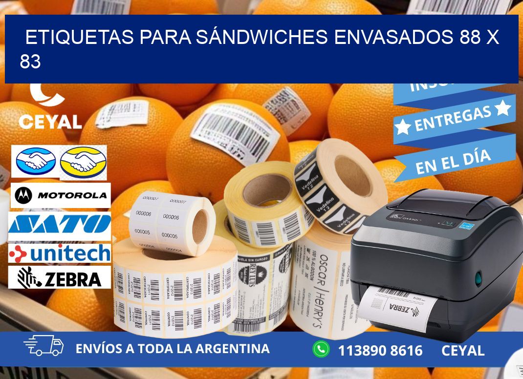 ETIQUETAS PARA SÁNDWICHES ENVASADOS 88 x 83