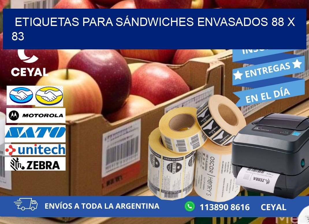ETIQUETAS PARA SÁNDWICHES ENVASADOS 88 x 83