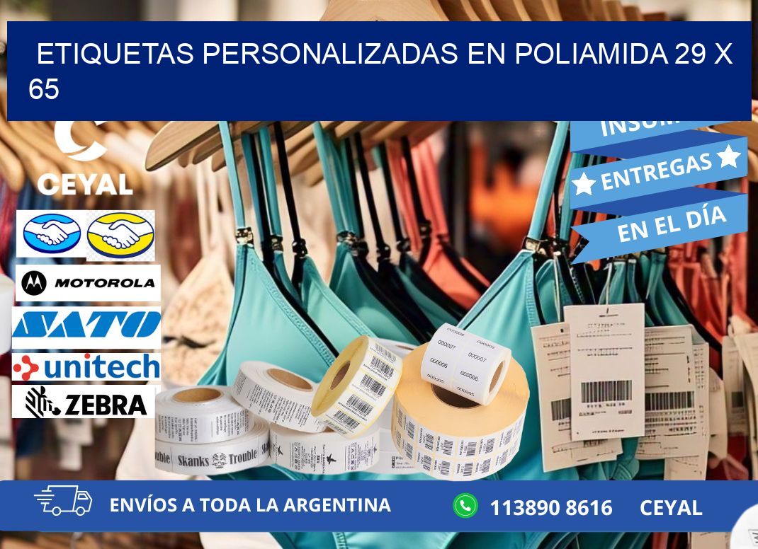 ETIQUETAS PERSONALIZADAS EN POLIAMIDA 29 x 65