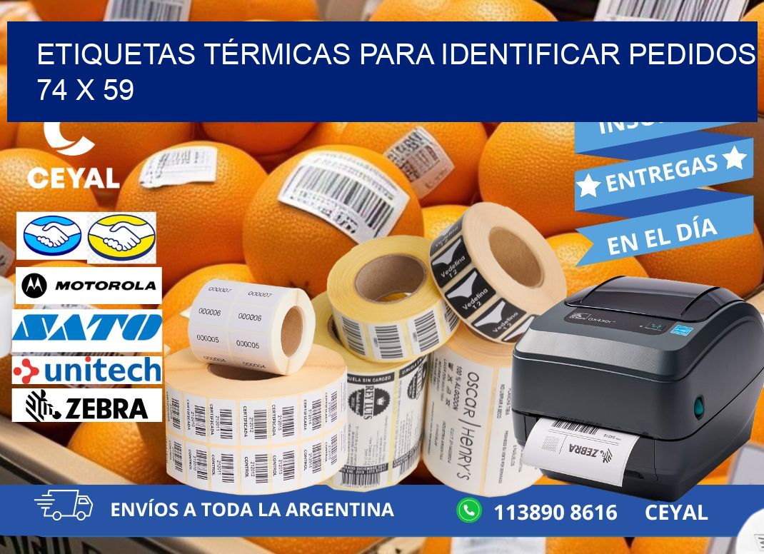 ETIQUETAS TÉRMICAS PARA IDENTIFICAR PEDIDOS 74 x 59
