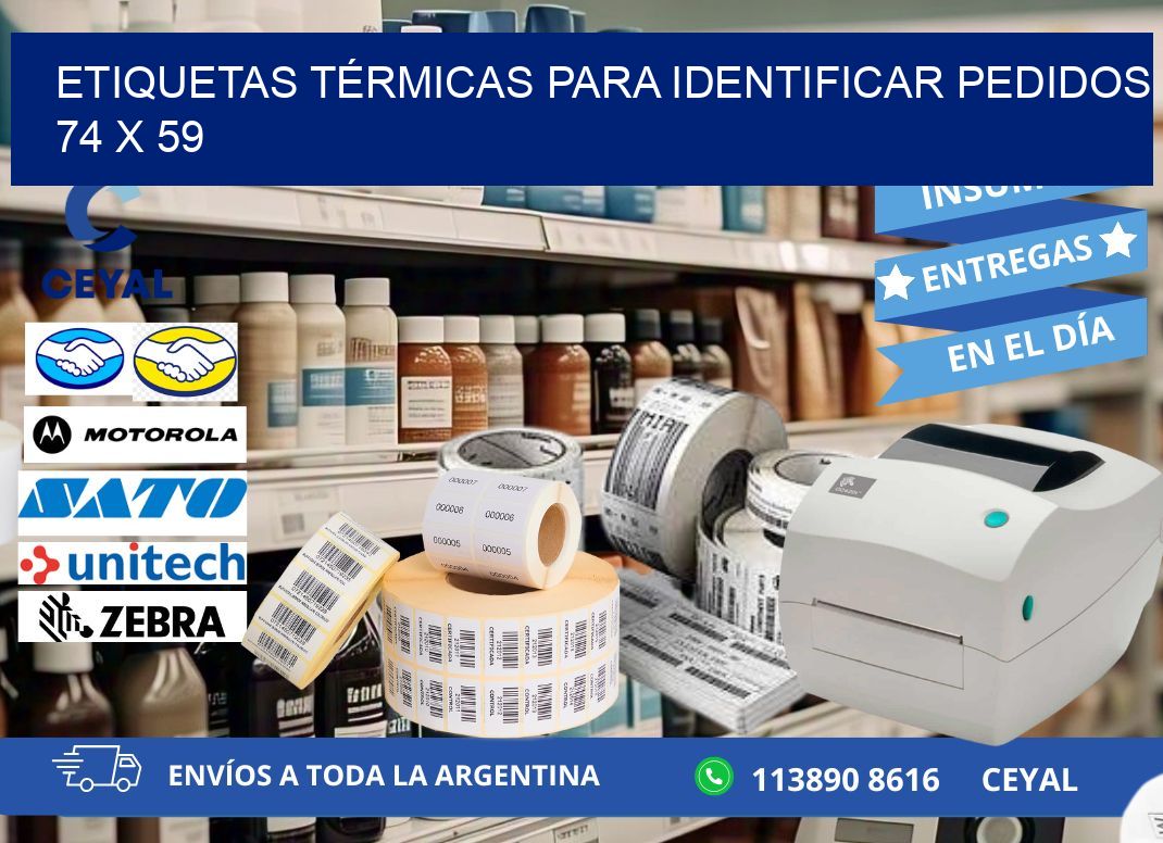 ETIQUETAS TÉRMICAS PARA IDENTIFICAR PEDIDOS 74 x 59