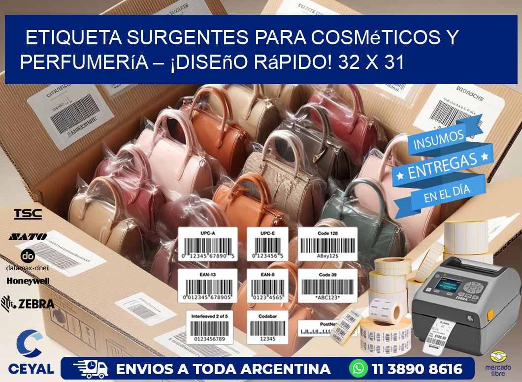 Etiqueta sUrgentes para Cosméticos y Perfumería – ¡Diseño Rápido! 32 x 31