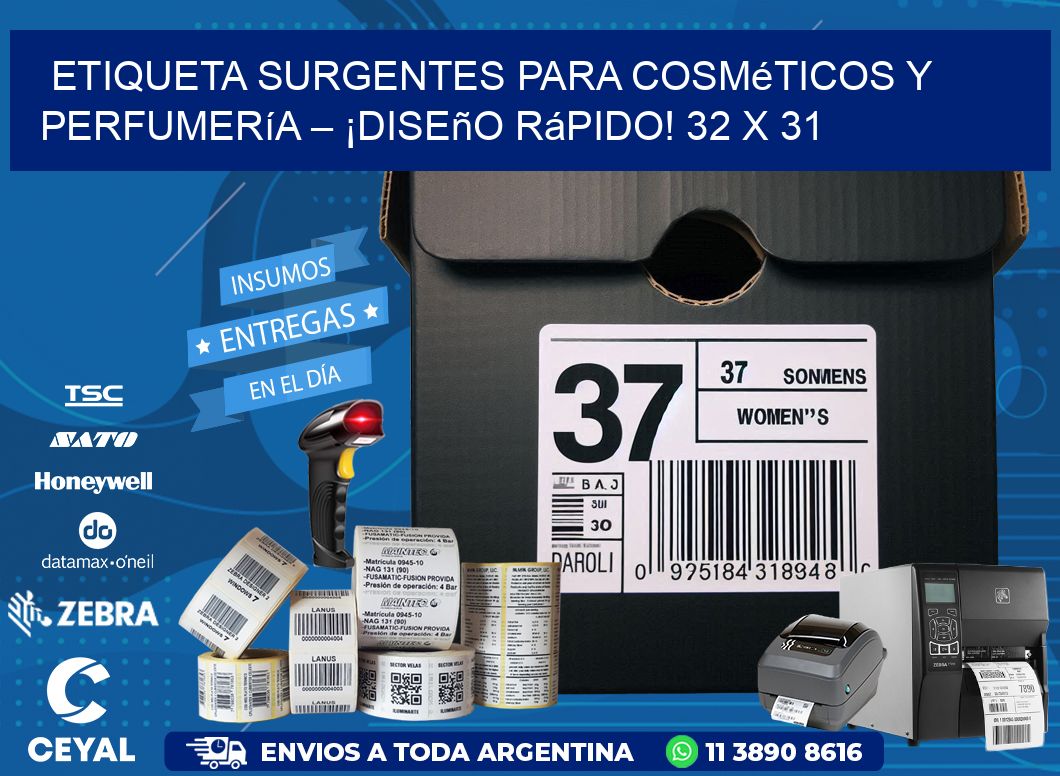 Etiqueta sUrgentes para Cosméticos y Perfumería – ¡Diseño Rápido! 32 x 31