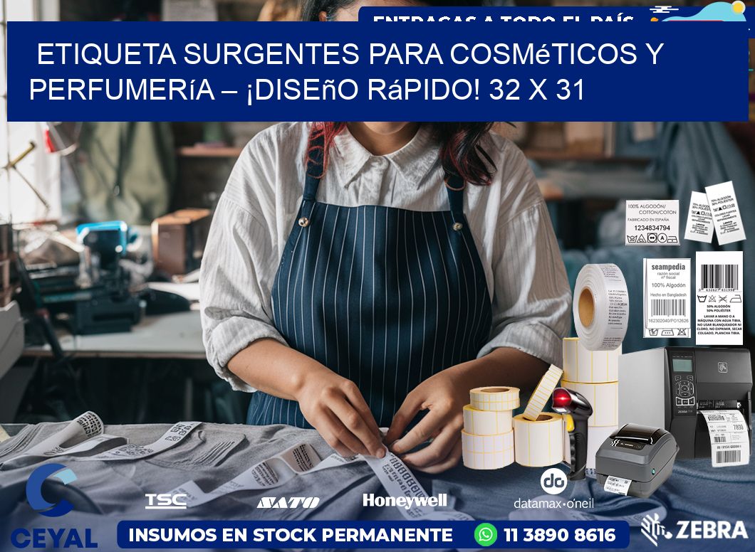 Etiqueta sUrgentes para Cosméticos y Perfumería – ¡Diseño Rápido! 32 x 31