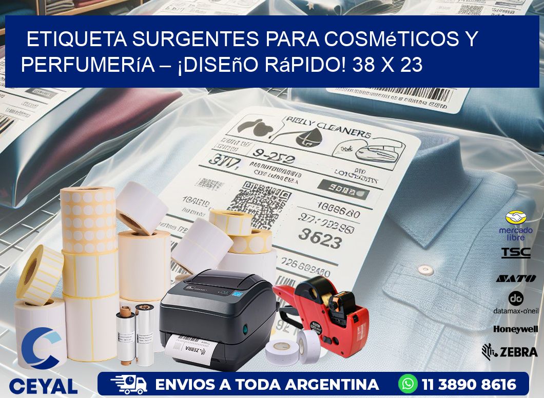 Etiqueta sUrgentes para Cosméticos y Perfumería – ¡Diseño Rápido! 38 x 23