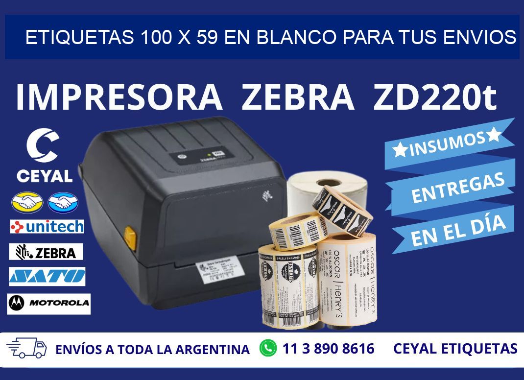 Etiquetas 100 x 59 en blanco para tus envios