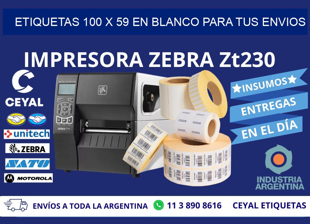 Etiquetas 100 x 59 en blanco para tus envios