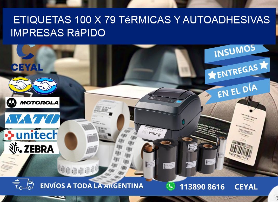 Etiquetas 100 x 79 Térmicas y Autoadhesivas Impresas Rápido