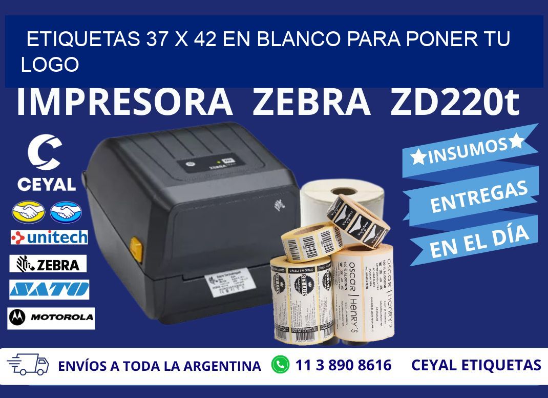 Etiquetas 37 x 42 en blanco para poner tu logo