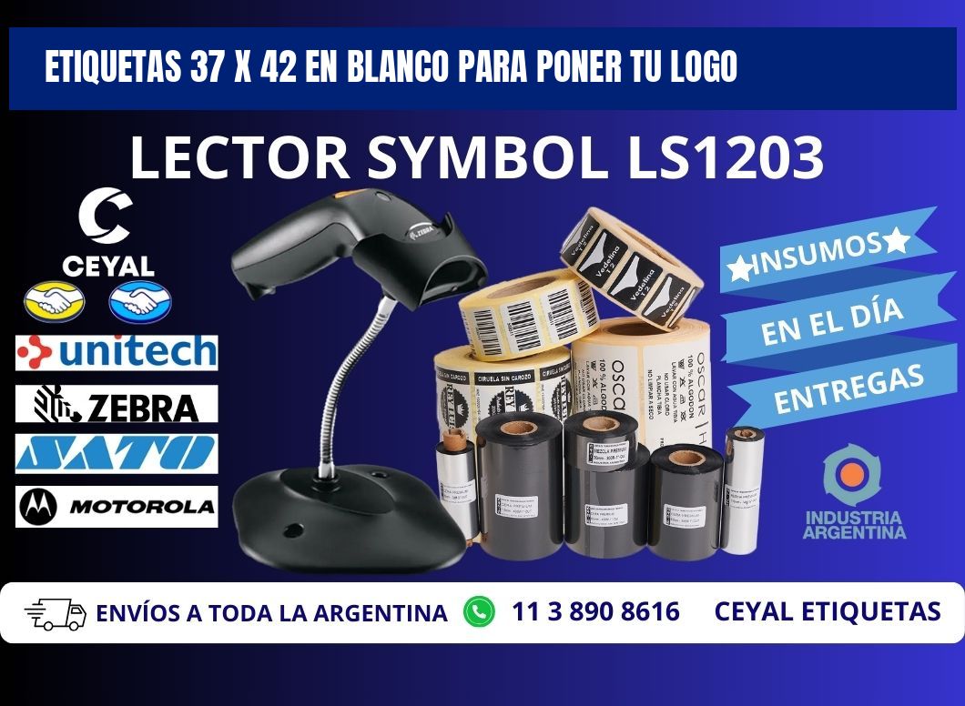 Etiquetas 37 x 42 en blanco para poner tu logo