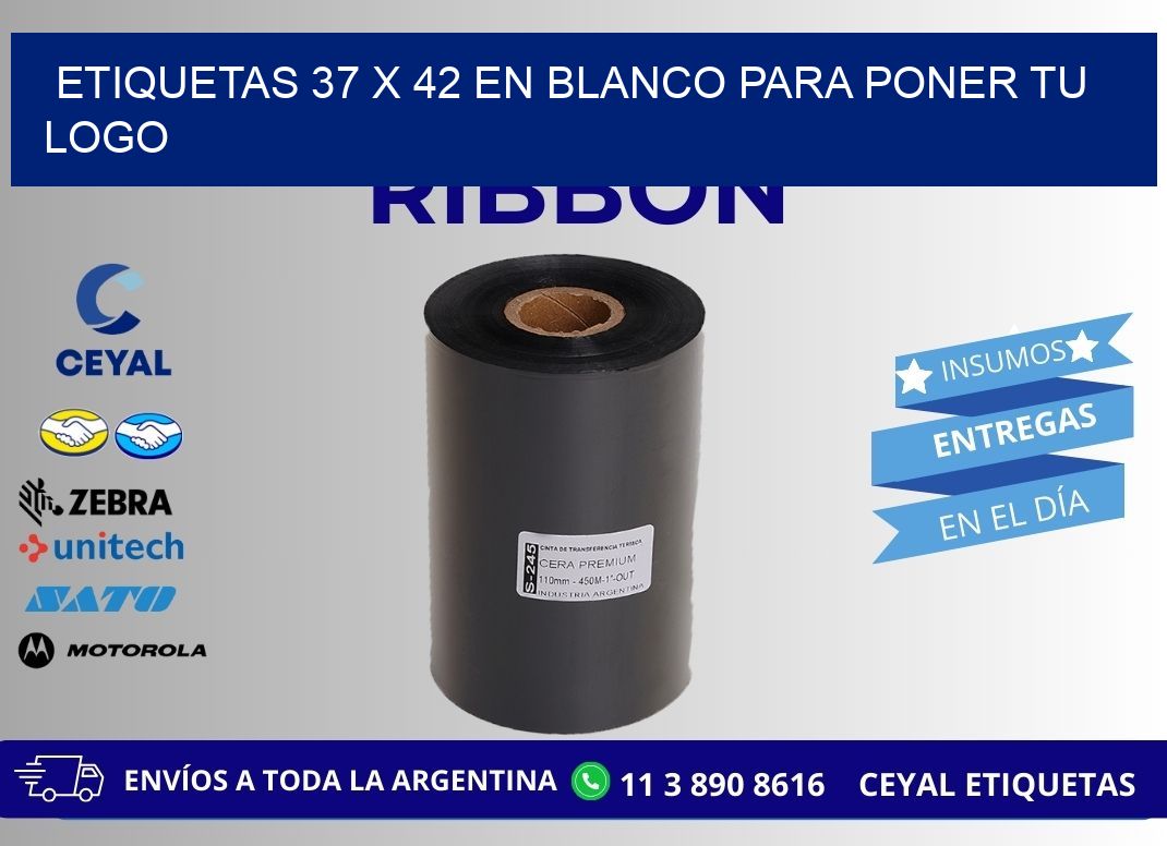 Etiquetas 37 x 42 en blanco para poner tu logo