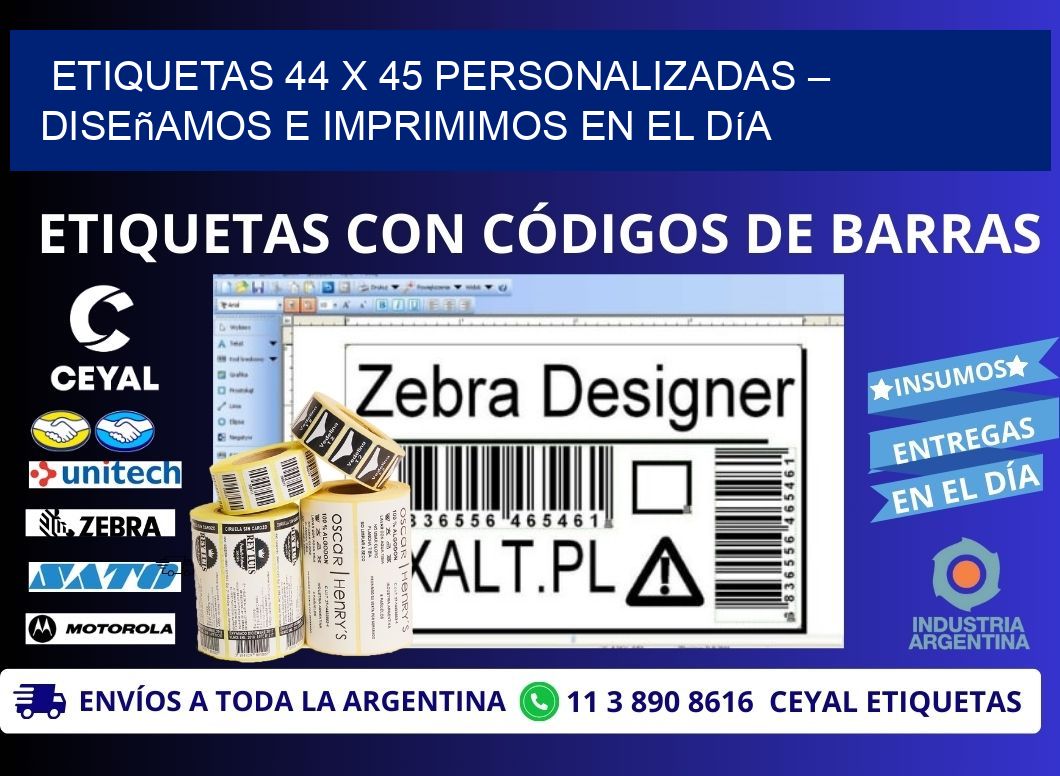 Etiquetas 44 x 45 Personalizadas – Diseñamos e Imprimimos en el Día