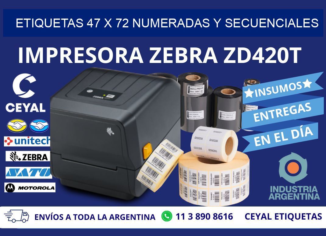 Etiquetas 47 x 72 Numeradas y Secuenciales