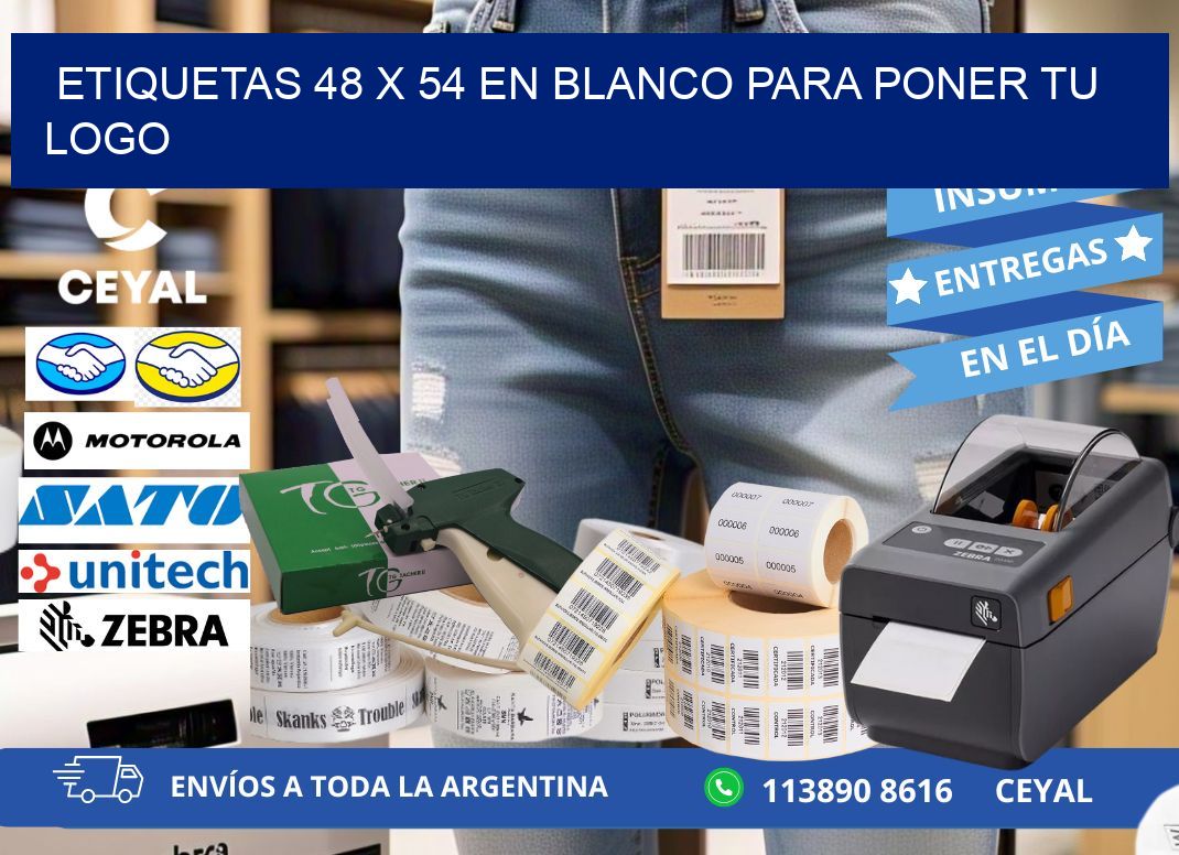 Etiquetas 48 x 54 en blanco para poner tu logo