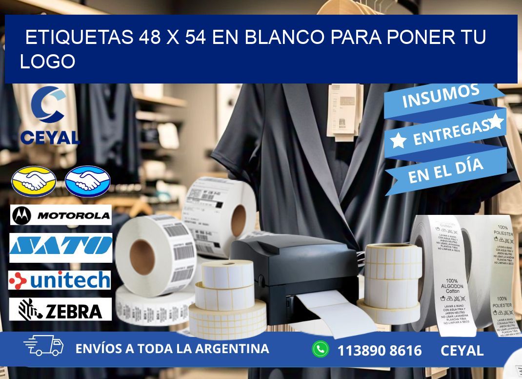 Etiquetas 48 x 54 en blanco para poner tu logo