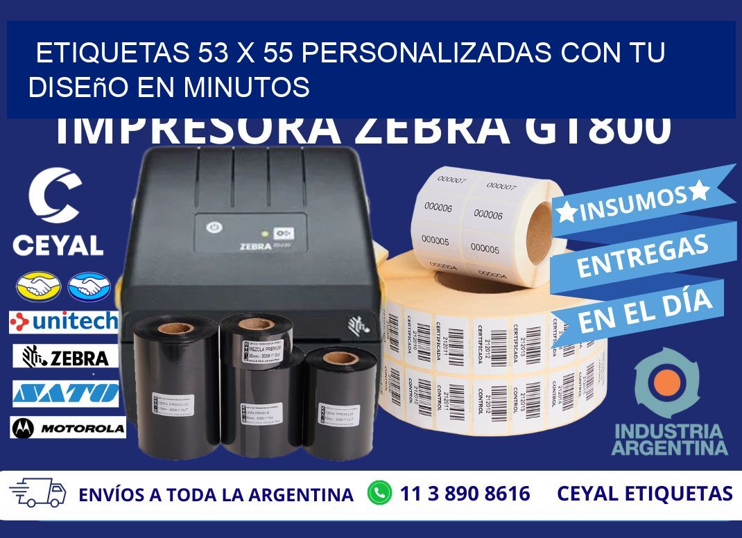 Etiquetas 53 x 55 Personalizadas con Tu Diseño en Minutos