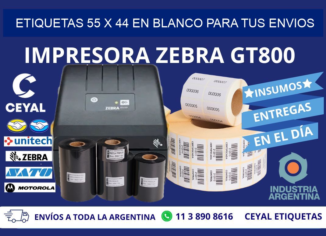 Etiquetas 55 x 44 en blanco para tus envios
