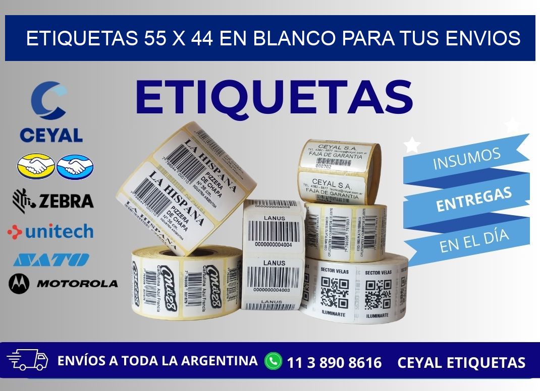 Etiquetas 55 x 44 en blanco para tus envios