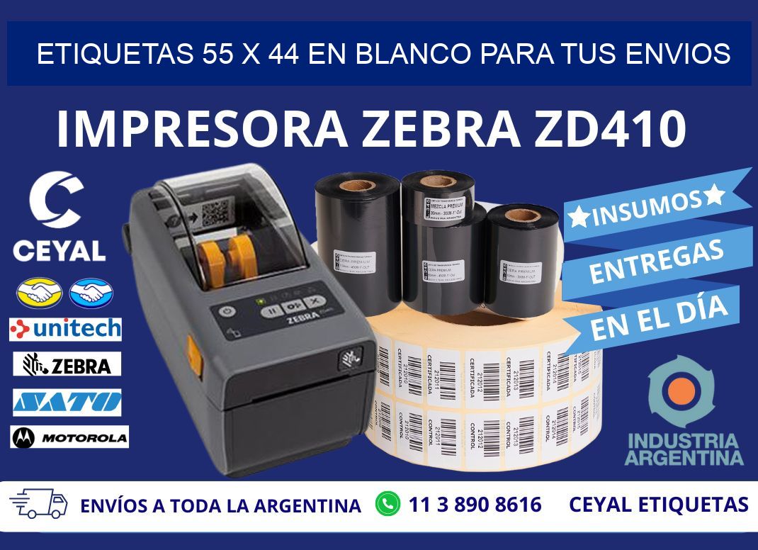 Etiquetas 55 x 44 en blanco para tus envios