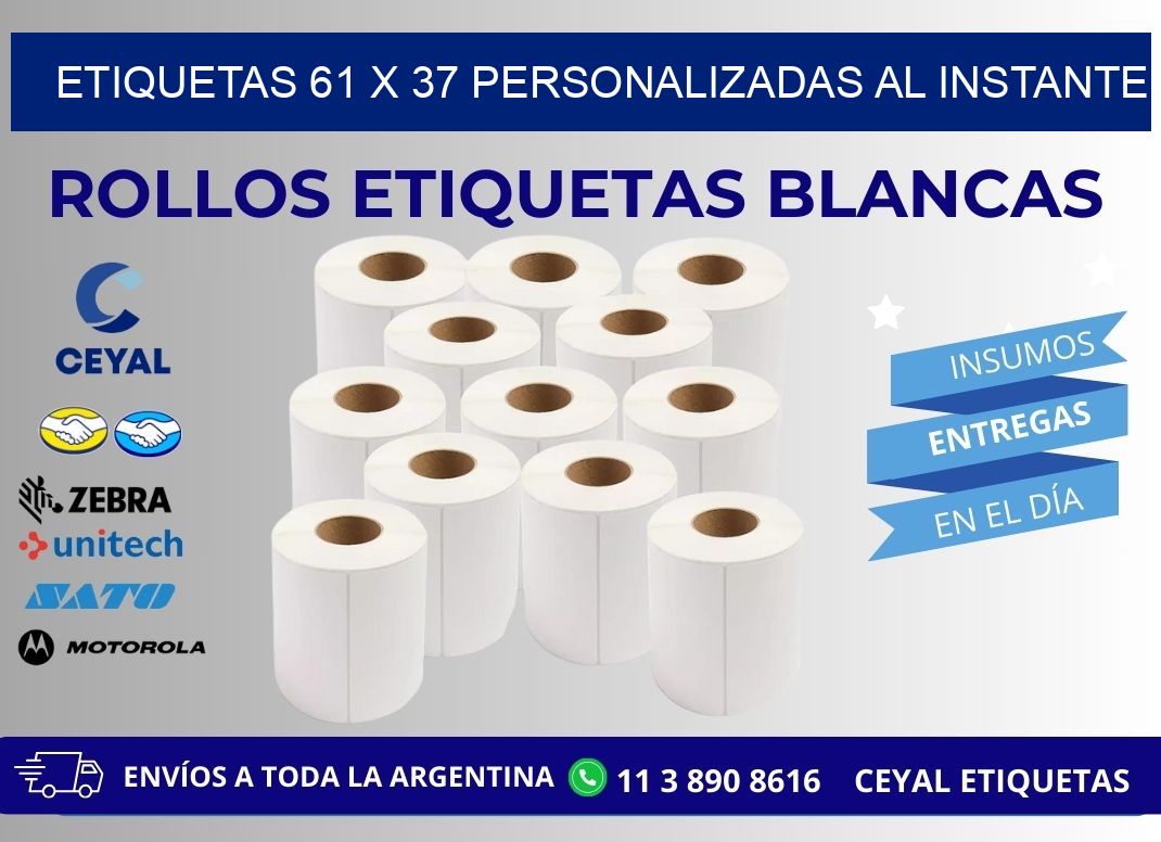 Etiquetas 61 x 37 Personalizadas al Instante