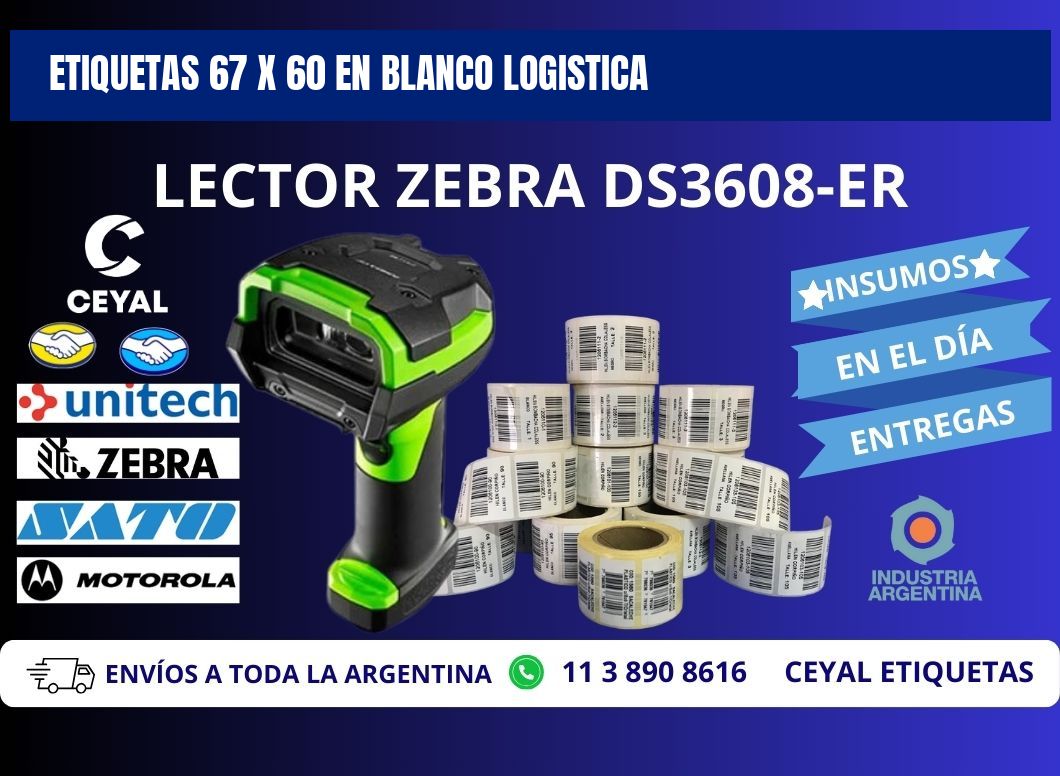 Etiquetas 67 x 60 en blanco logistica
