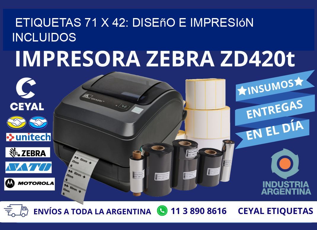 Etiquetas 71 x 42: Diseño e Impresión Incluidos