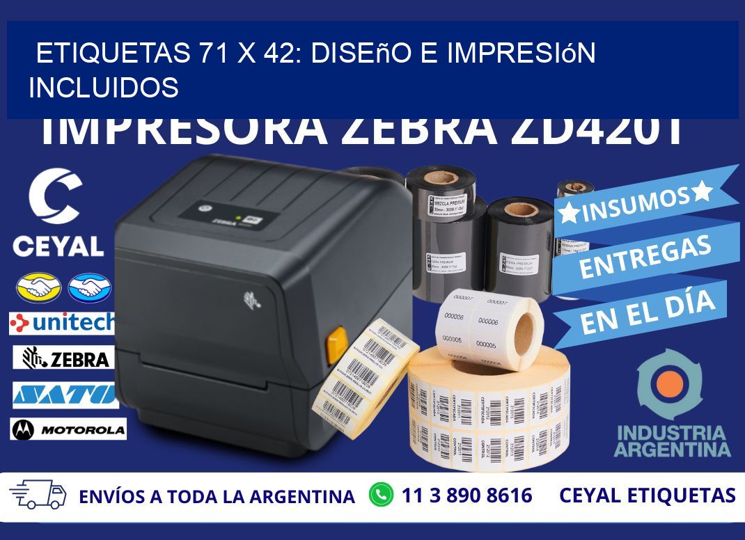 Etiquetas 71 x 42: Diseño e Impresión Incluidos