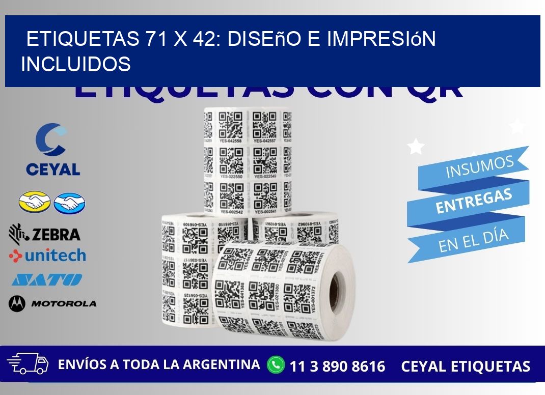 Etiquetas 71 x 42: Diseño e Impresión Incluidos
