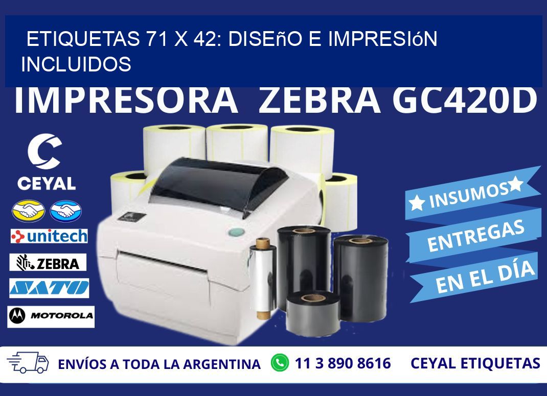 Etiquetas 71 x 42: Diseño e Impresión Incluidos