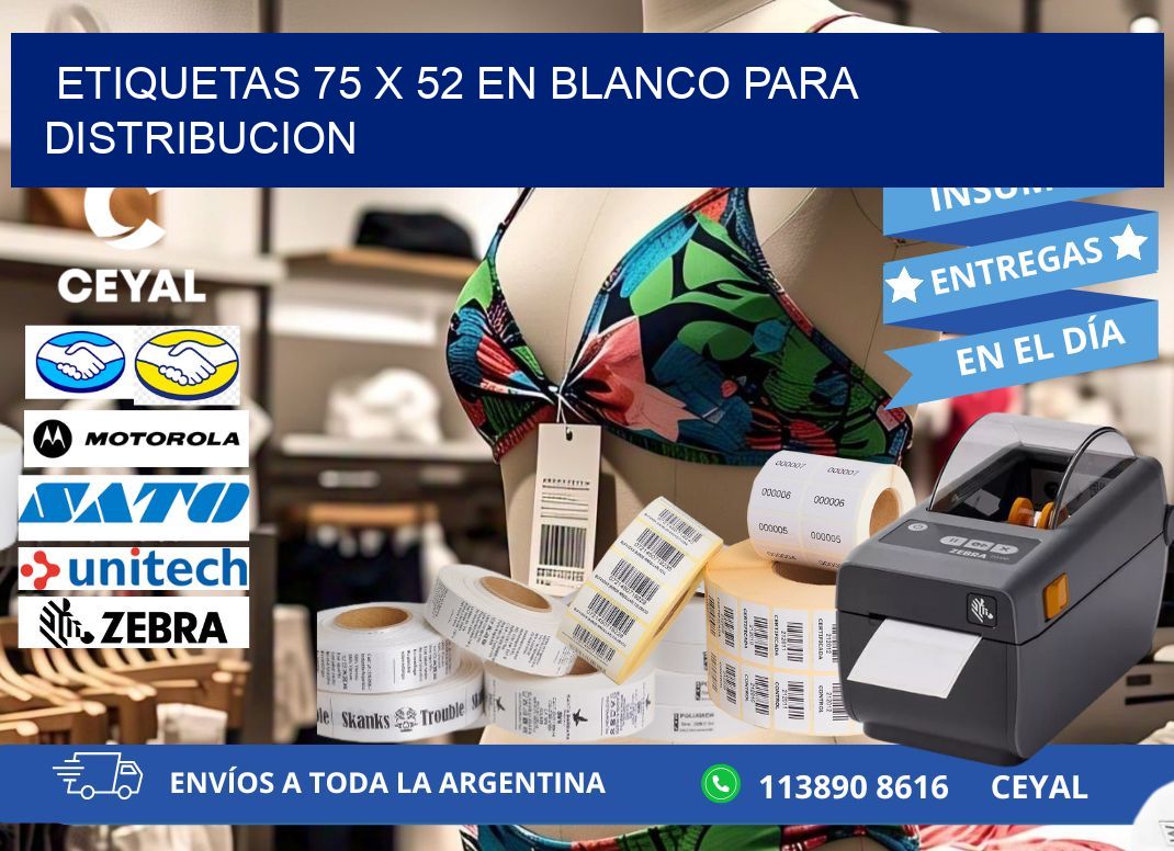 Etiquetas 75 x 52 en blanco para distribucion