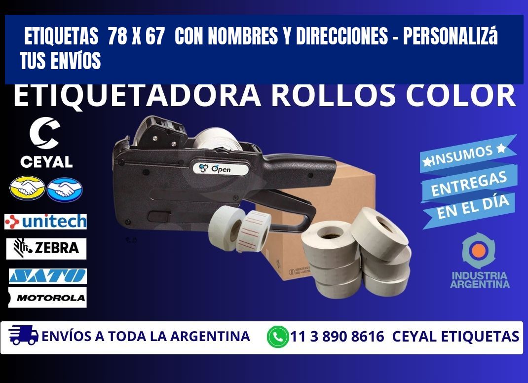 Etiquetas 78 x 67 con Nombres y Direcciones – Personalizá tus Envíos