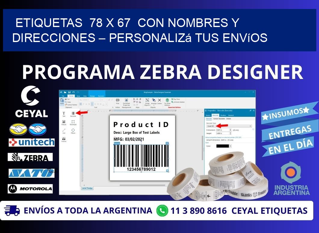 Etiquetas 78 x 67 con Nombres y Direcciones – Personalizá tus Envíos