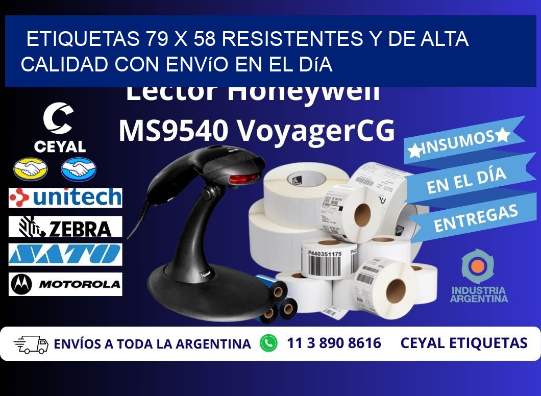 Etiquetas 79 x 58 Resistentes y de Alta Calidad con Envío en el Día