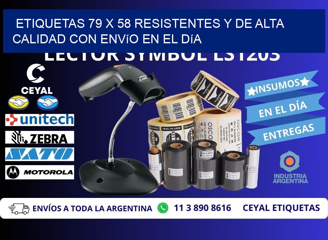 Etiquetas 79 x 58 Resistentes y de Alta Calidad con Envío en el Día