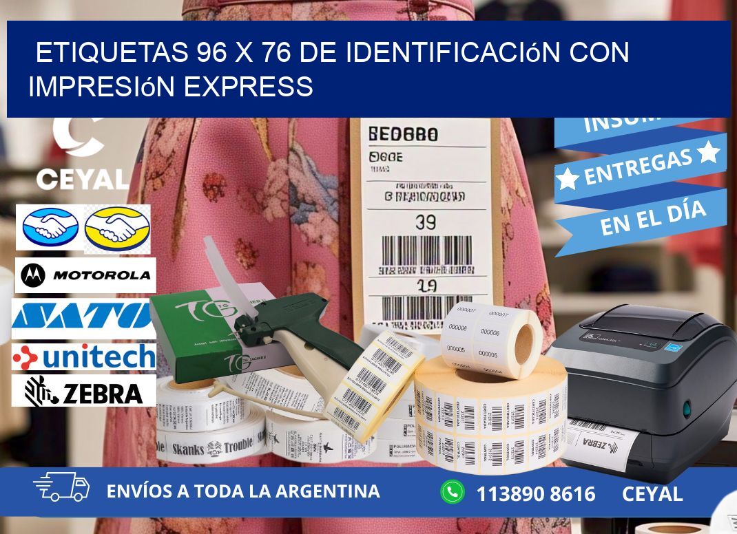 Etiquetas 96 x 76 de Identificación con Impresión Express