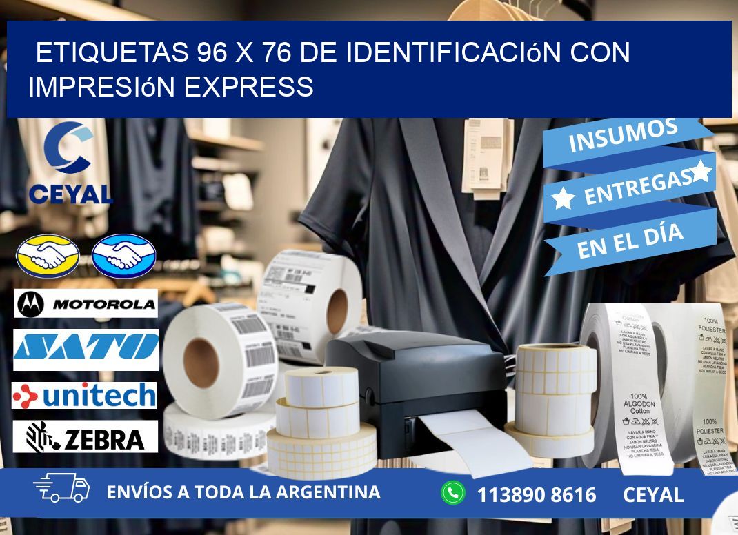 Etiquetas 96 x 76 de Identificación con Impresión Express