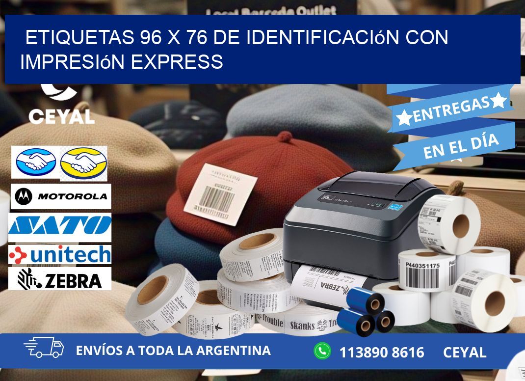 Etiquetas 96 x 76 de Identificación con Impresión Express