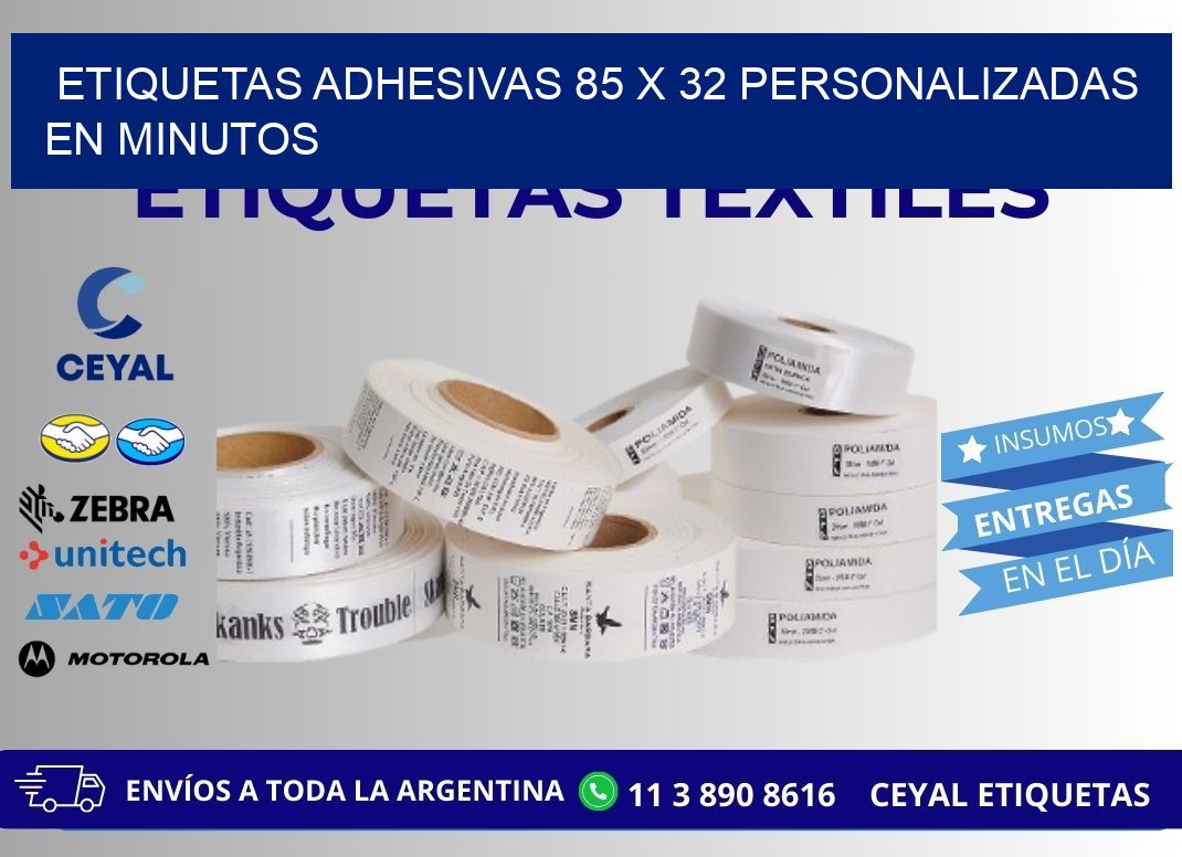 Etiquetas Adhesivas 85 x 32 Personalizadas en Minutos