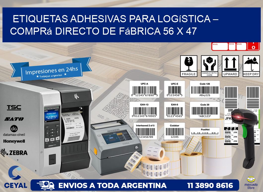 Etiquetas Adhesivas para Logística – Comprá Directo de Fábrica 56 x 47